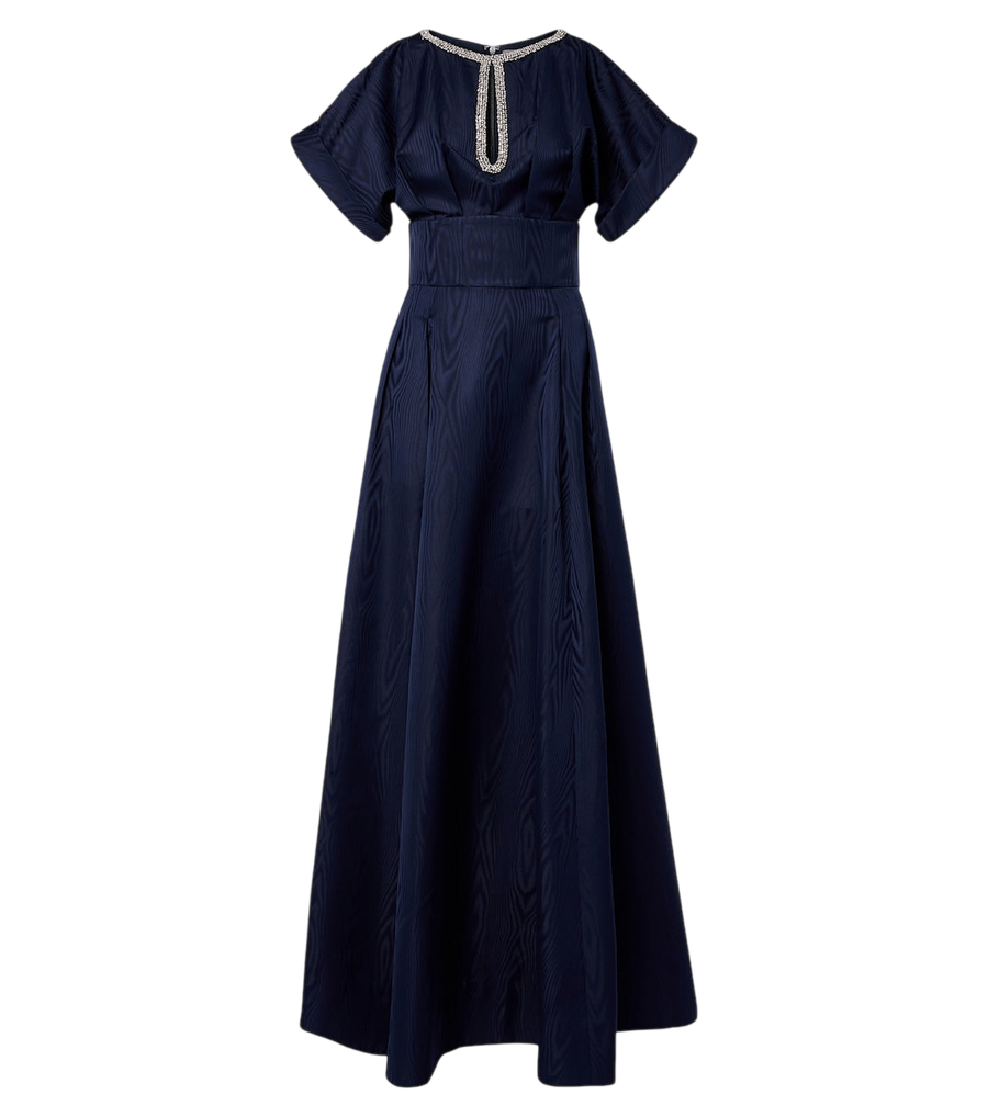 Rebecca Vallance Sapphire embellished taffeta gown