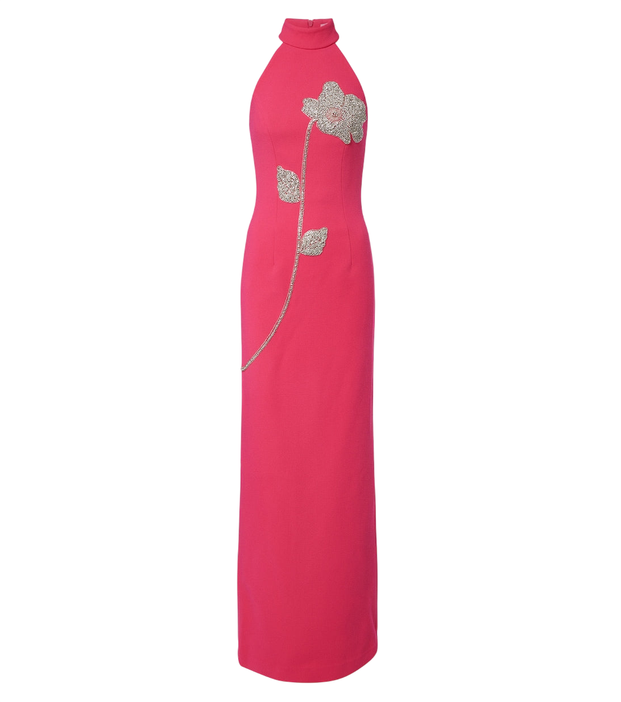 Rebecca Vallance Starlight floral embellished crêpe gown