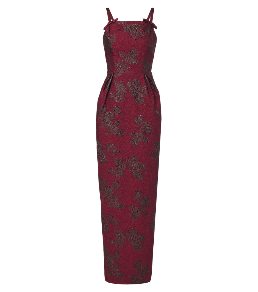 Rebecca Vallance Waverly floral cloqué bustier gown