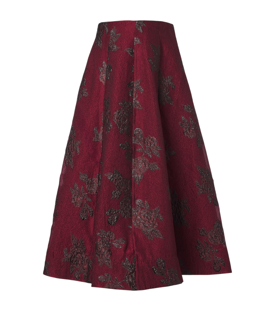 Falda midi de cloqué floral Waverly de Rebecca Vallance