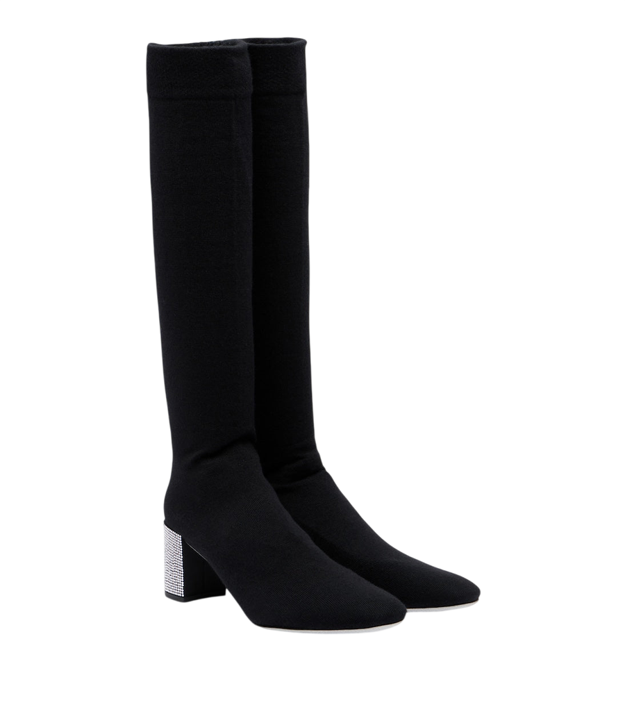 Rene Caovilla Sonia crystal-embellished knee-high boots
