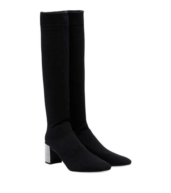 Rene Caovilla Sonia crystal-embellished knee-high boots