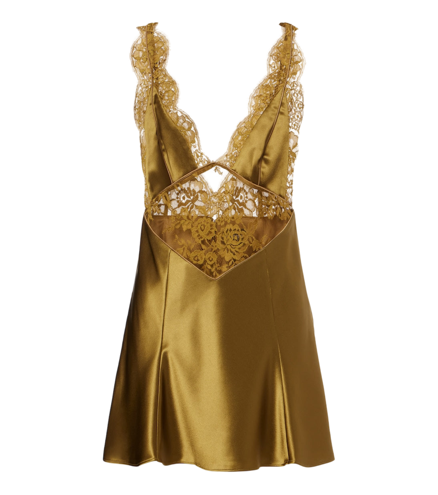 Minirobe en satin à garniture en dentelle Bonny de Retrofête