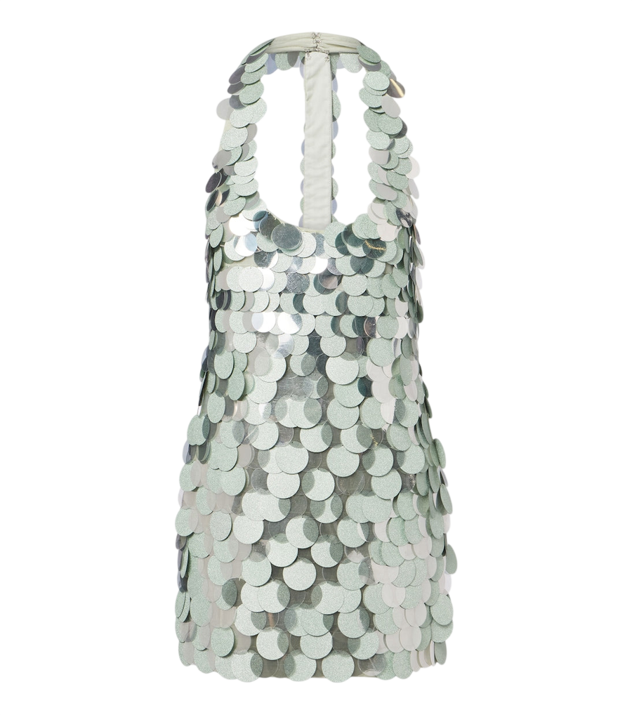 Retrofête Minivestido Briggs com lantejoulas e decote halter