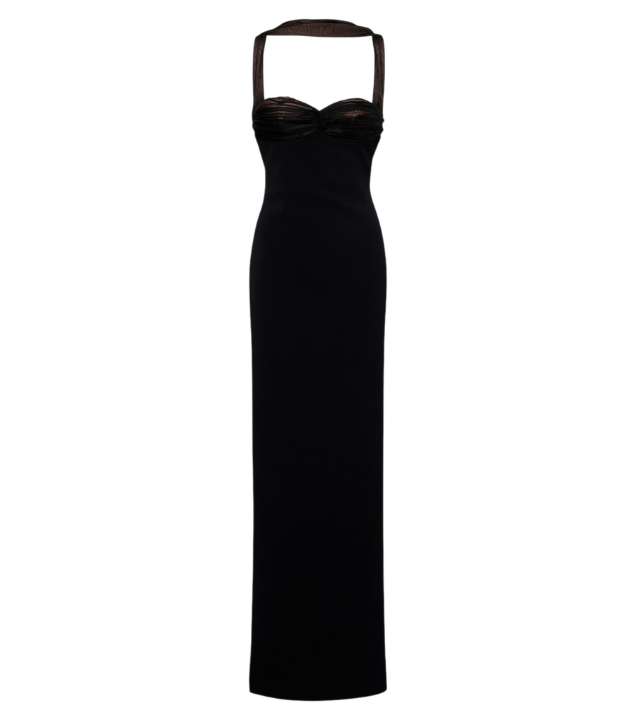 Retrofête Daufine scarf-detail open-back gown