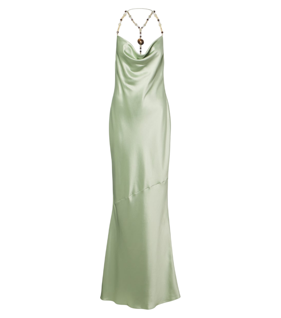 Retrofête Odalis beaded draped maxi dress