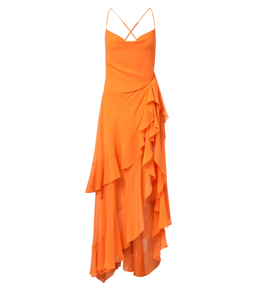 Robe longue froncée en mousseline Retrofête Samara