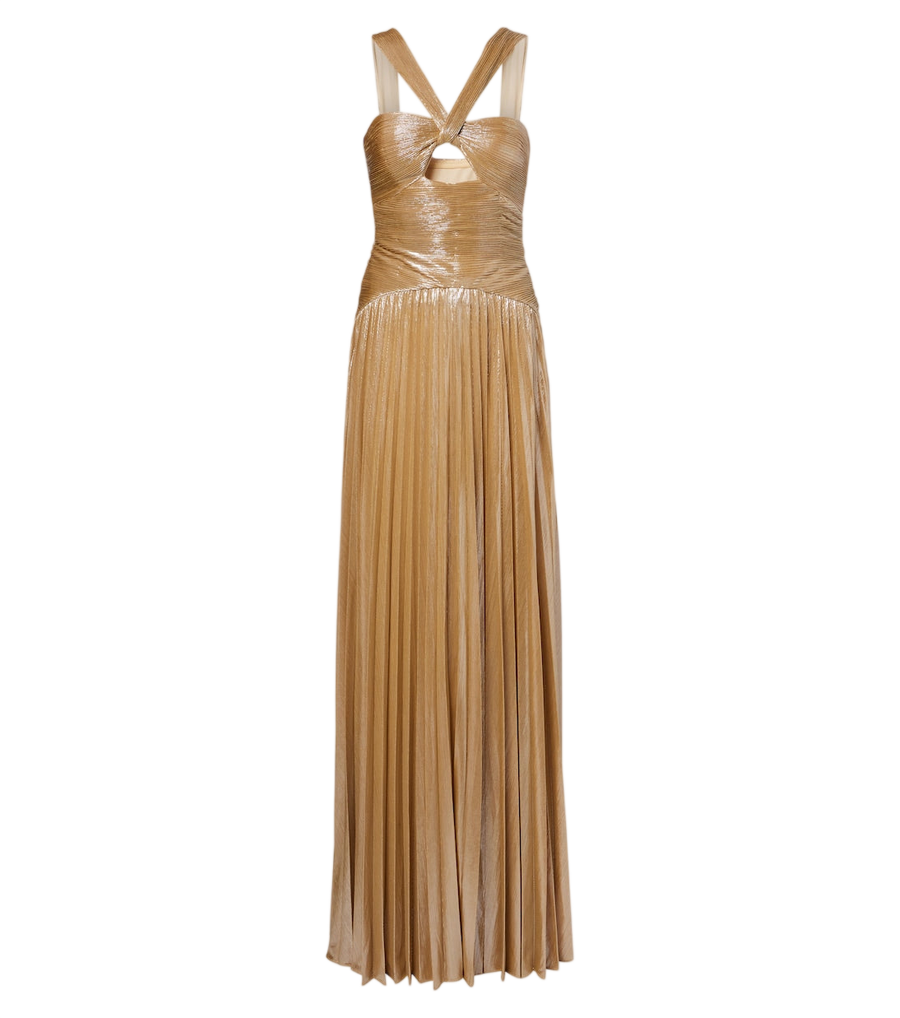 Retrofête Solace plissé halterneck gown
