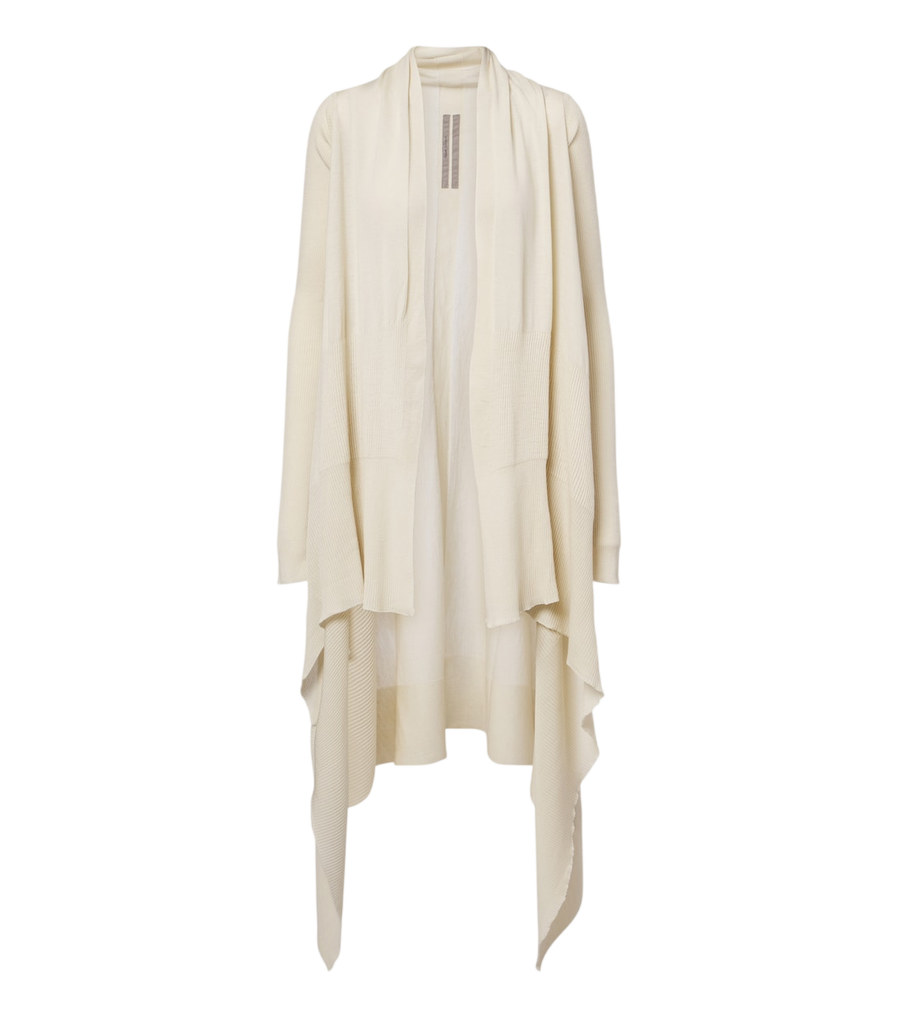 Rick Owens Asymmetric virgin wool cardigan