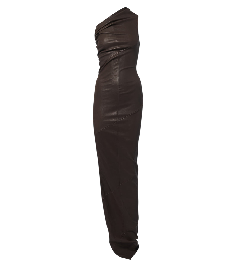 Rick Owens Abito da sera Athena asimmetrico drappeggiato in pelle