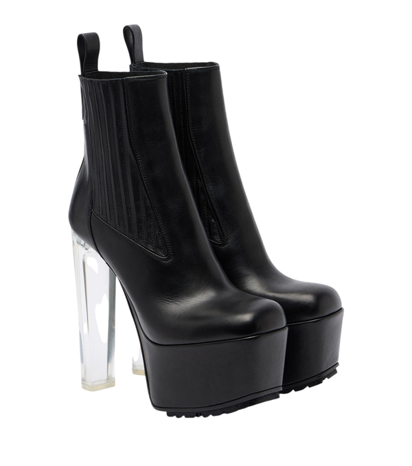 Rick Owens Beatle Kiss leather platform ankle boots