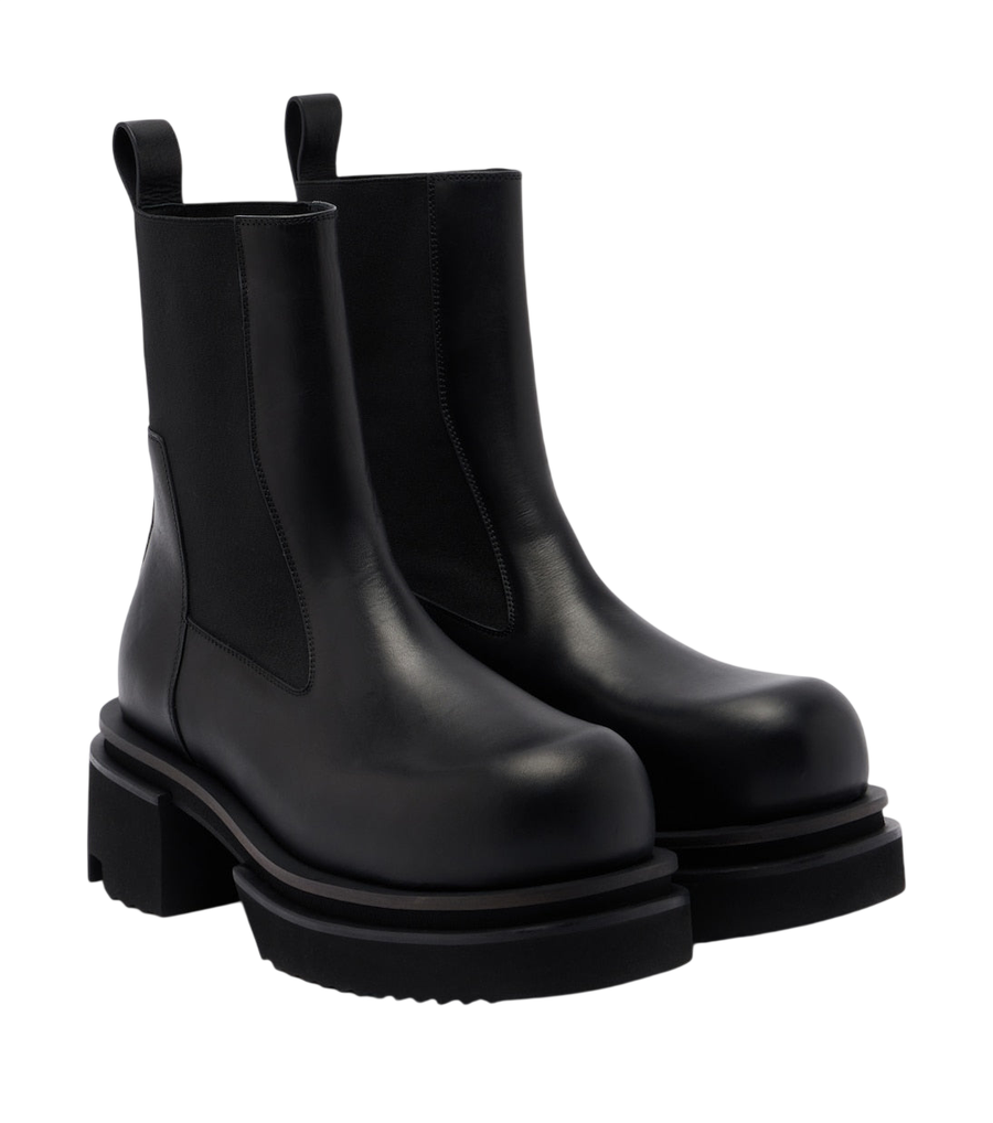 Rick Owens Beatle leather platform Chelsea boots
