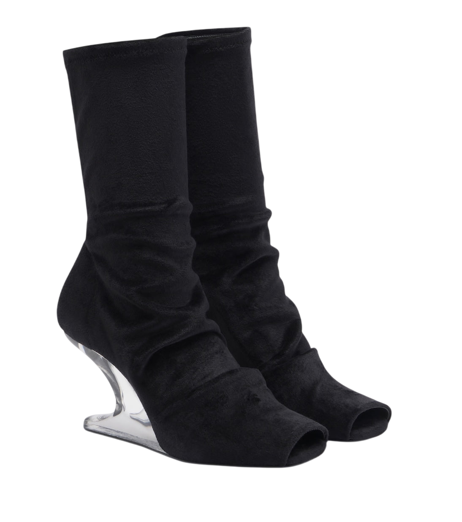 Rick Owens Cantilever velvet jersey ankle boots