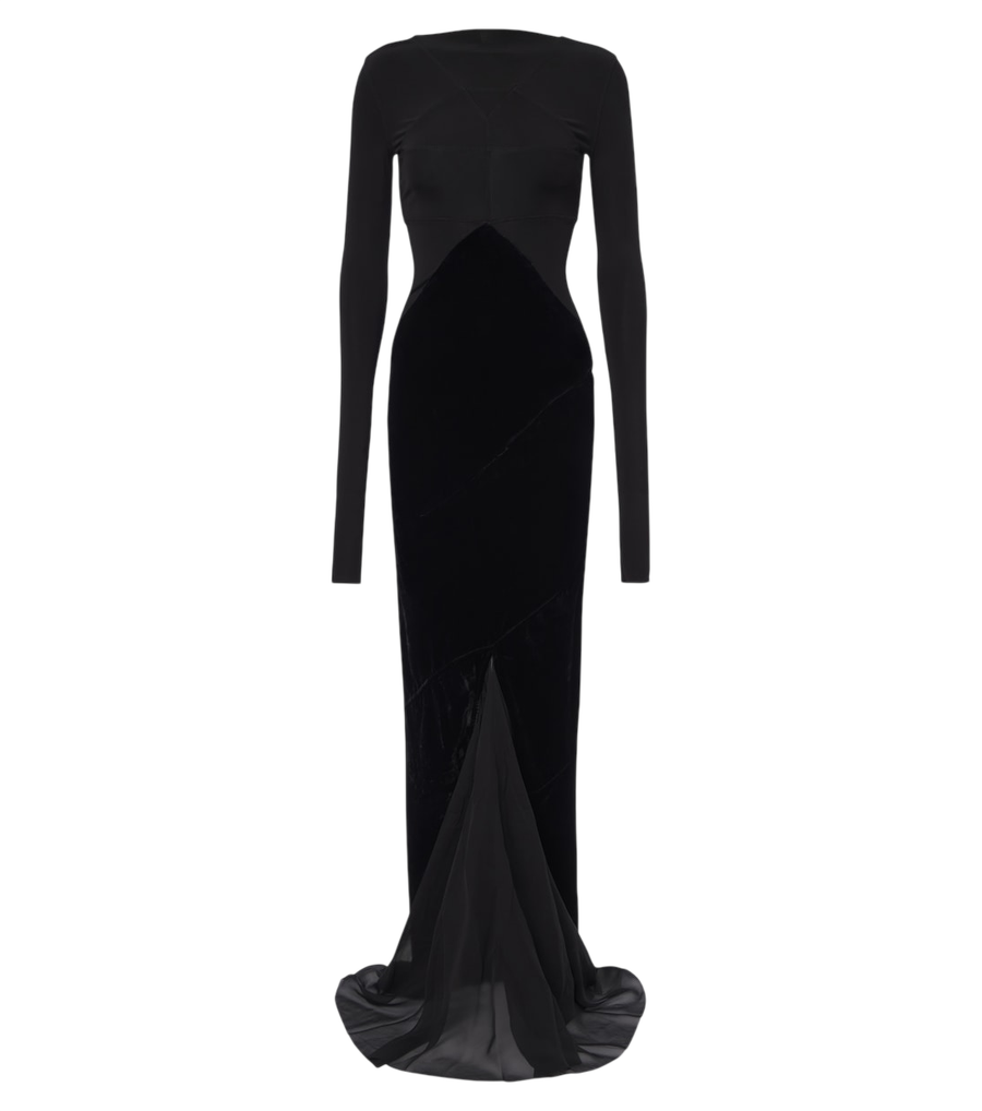 Rick Owens Combo tulle-trimmed gown