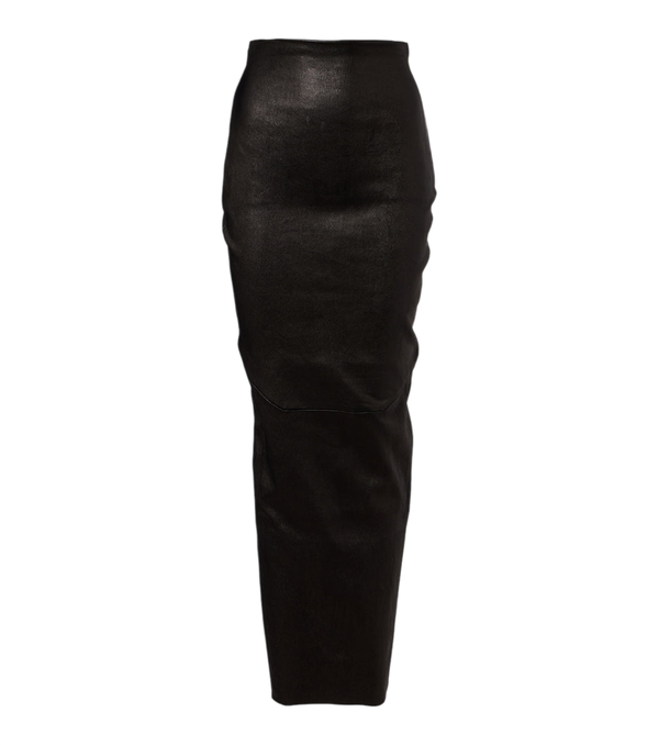 Rick Owens Gonna midi in pelle e cotone Dirt Pillar