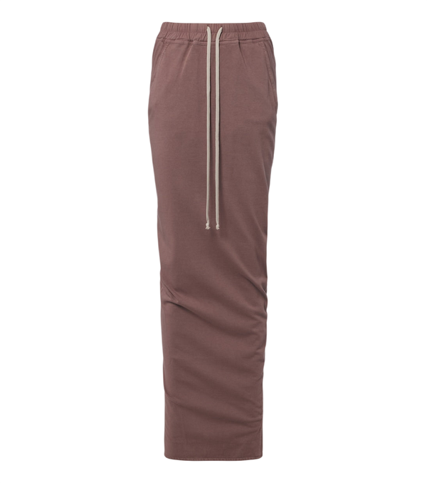 Rick Owens DRKSHDW Gonna lunga in cotone con colletto a vite