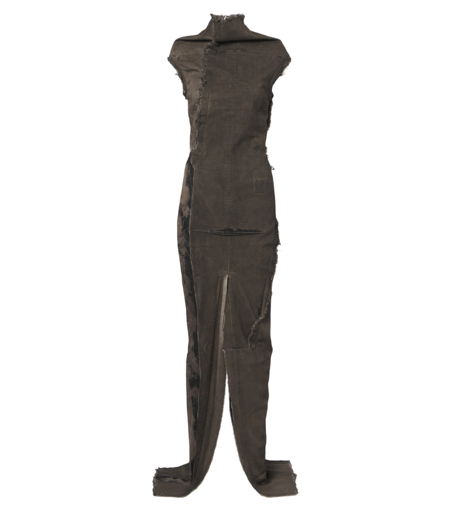 Vestido largo de mezclilla Sl Etna de Rick Owens DRKSHDW