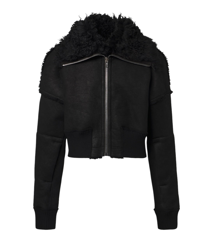 Rick Owens Flight cropped leather jacket