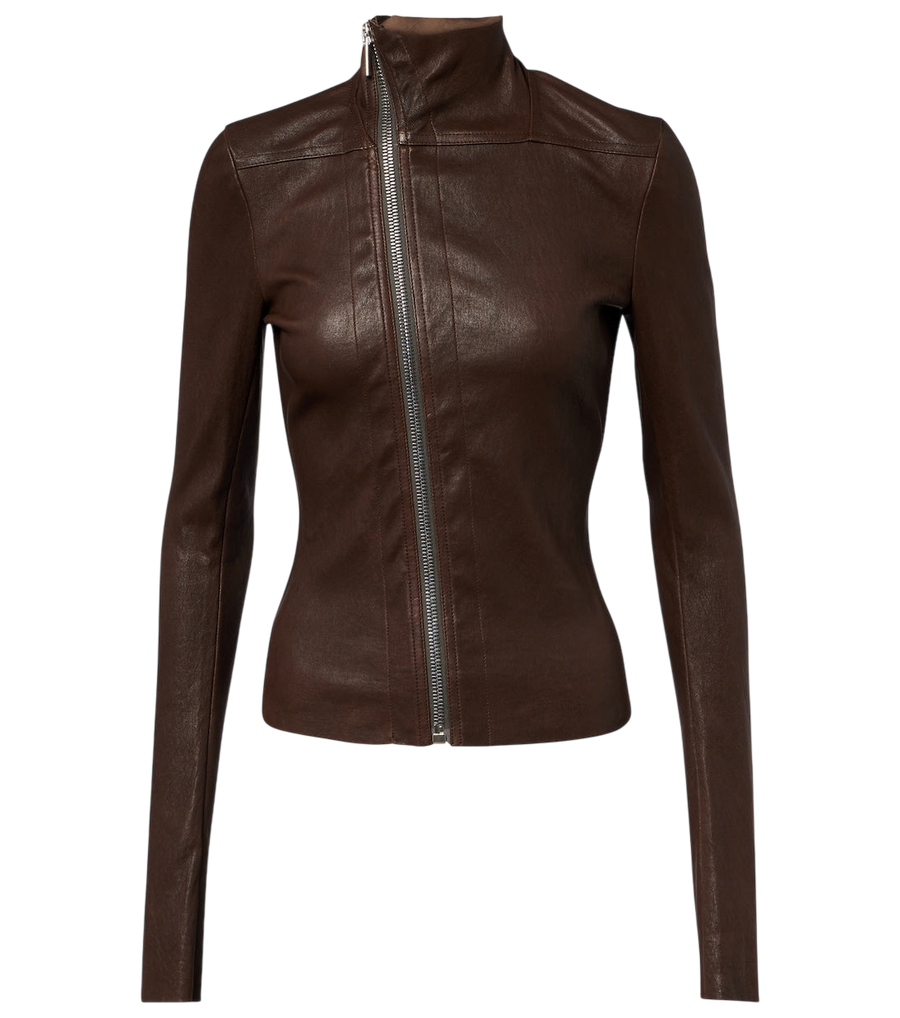 Rick Owens Gary leather and cotton-blend jacket