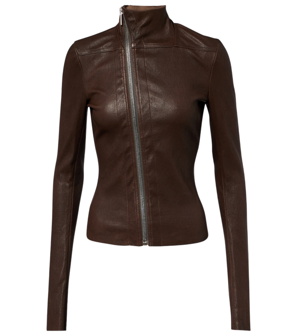 Rick Owens Gary leather and cotton-blend jacket