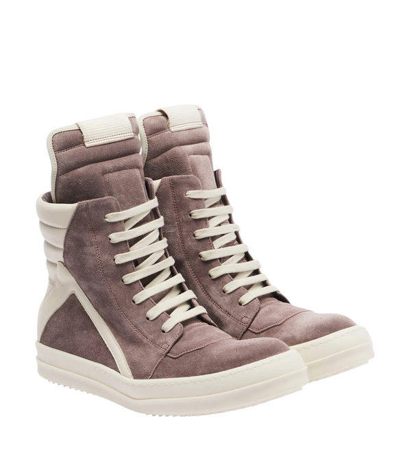 Rick Owens Geobasket Suede High-Top Sneakers