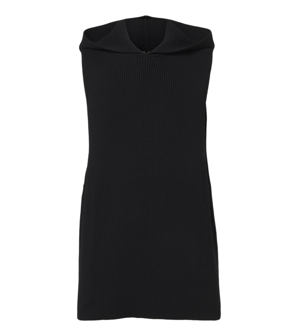 Rick Owens Hooded ribbed-knit virgin wool tank top