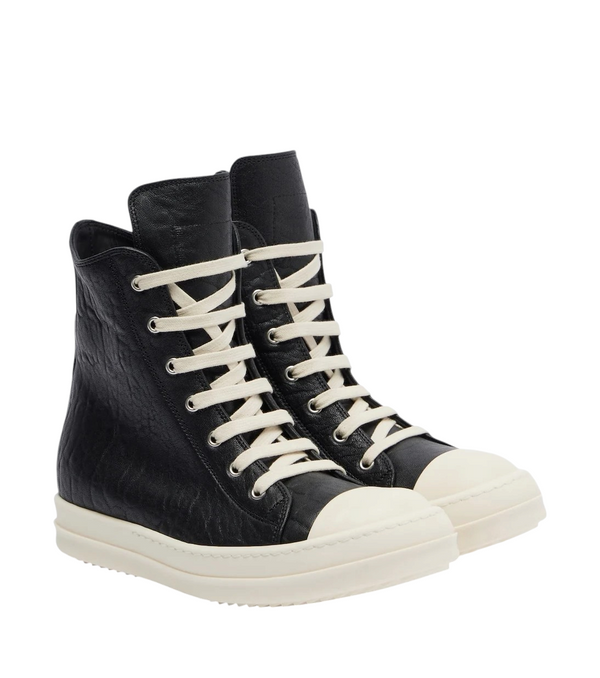 Rick Owens Leather High-Top Sneakers