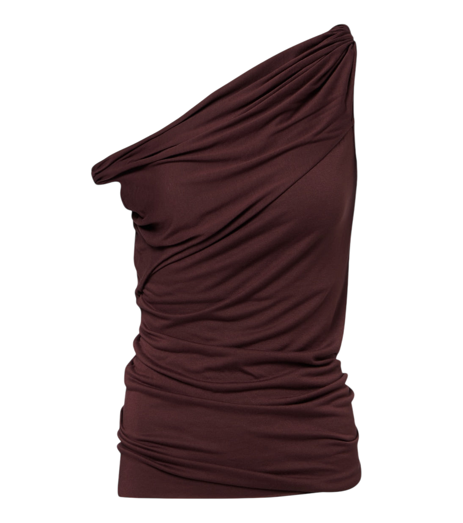 Rick Owens Lilies Laeti draped one-shoulder jersey top