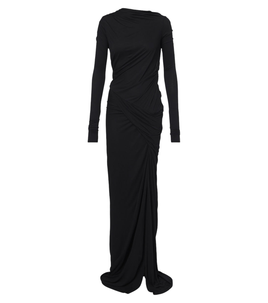 Robe longue en jersey à dos nu drapé Shailee de Rick Owens Lilies