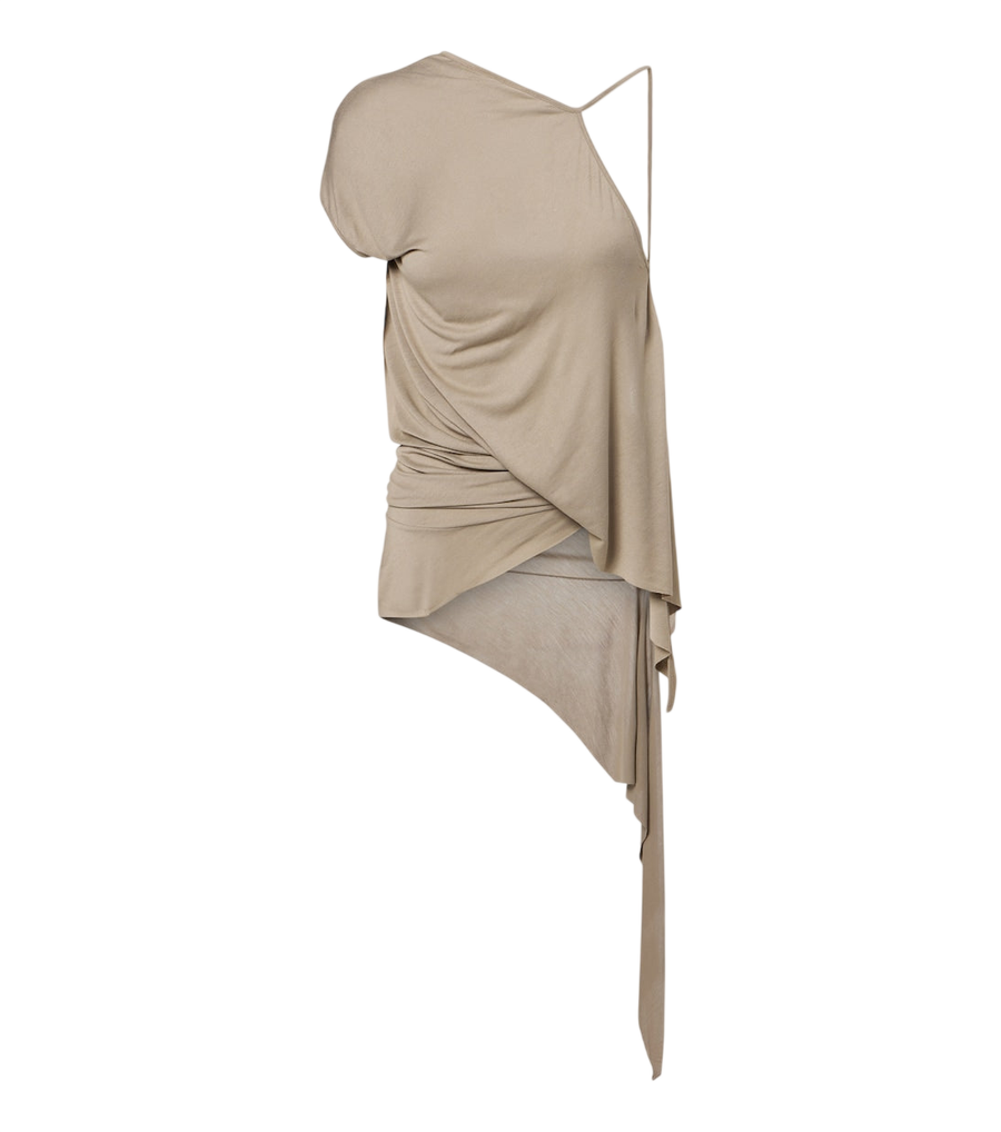 Haut en jersey drapé à dos nu Tungsten Rick Owens Lilies