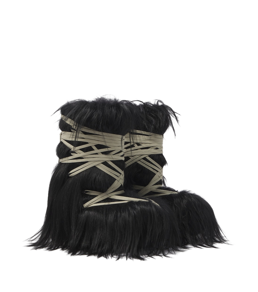 Rick Owens Megalace Lunar Mega shearling mid-calf boots