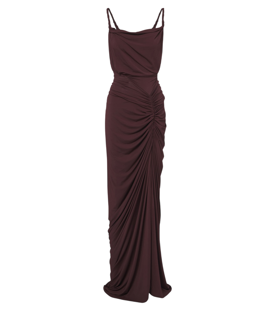 Robe longue en jersey froncé Nadia de Rick Owens