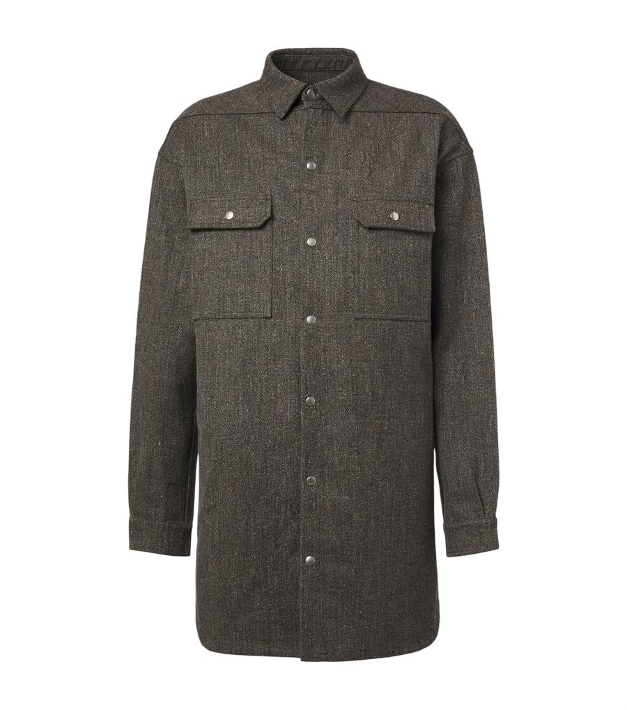 Rick Owens Oversized wool and linen-blend overshirt