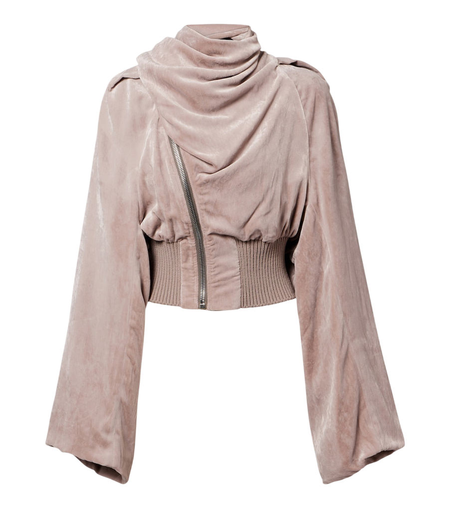 Rick Owens Scarf Flight chenille bomber jacket