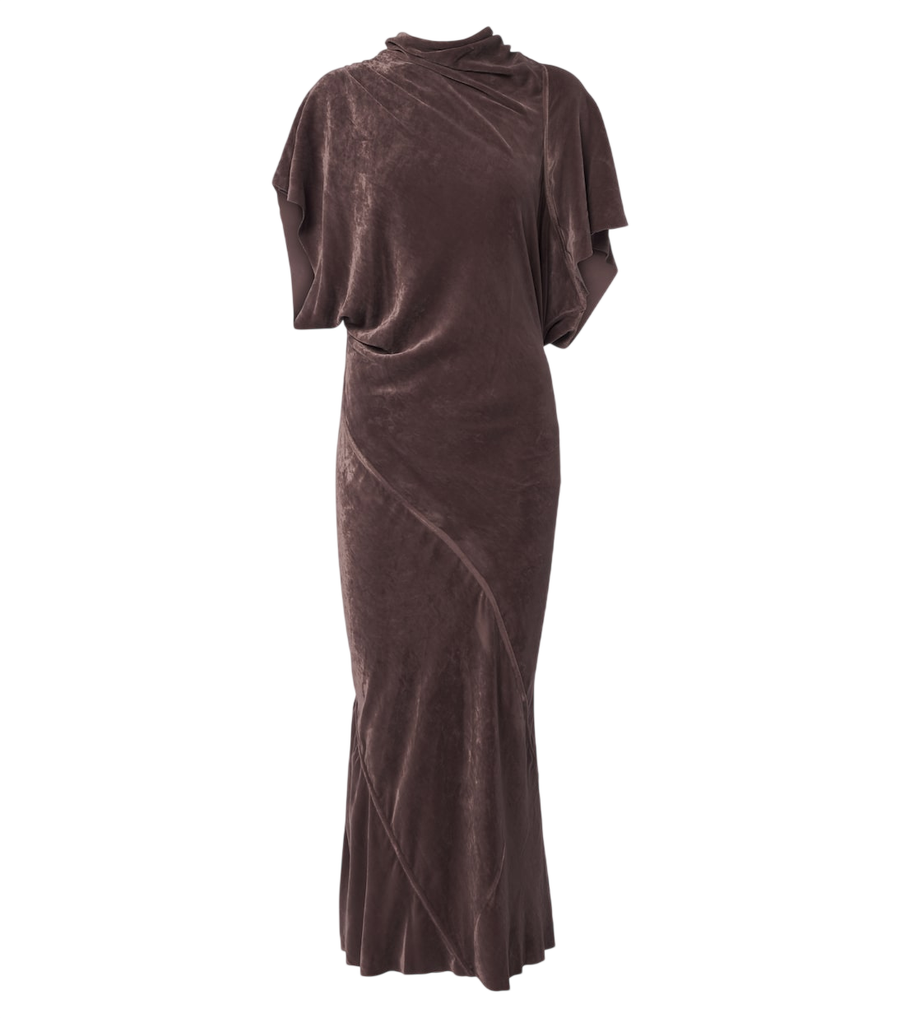 Rick Owens Vestido midi Seb de veludo drapeado