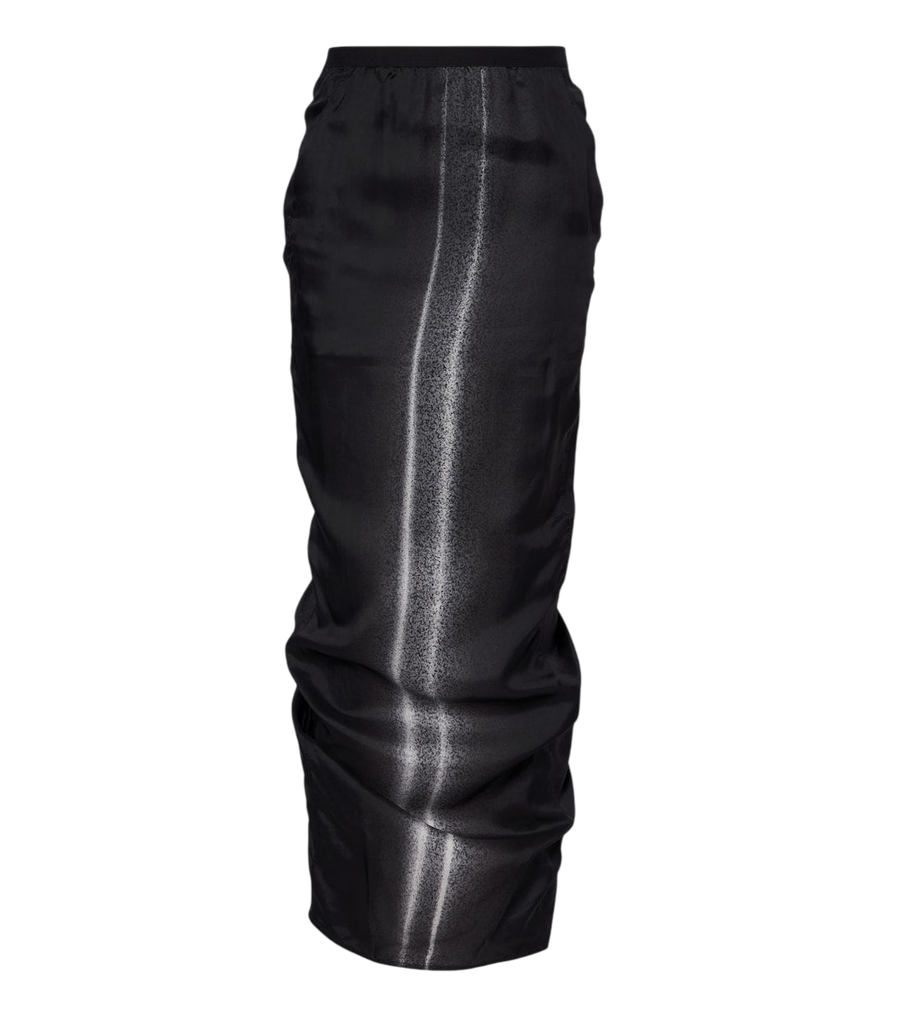 Rick Owens Soft Pillar gathered printed maxi skirt