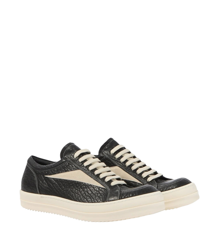 Rick Owens Vintage suede-trimmed leather sneakers [white-bg-processed] 1787073195668