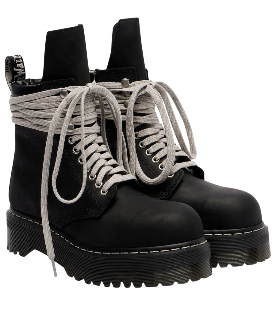 Rick Owens x Dr. Martens DRKSHDW Quad platform leather boots