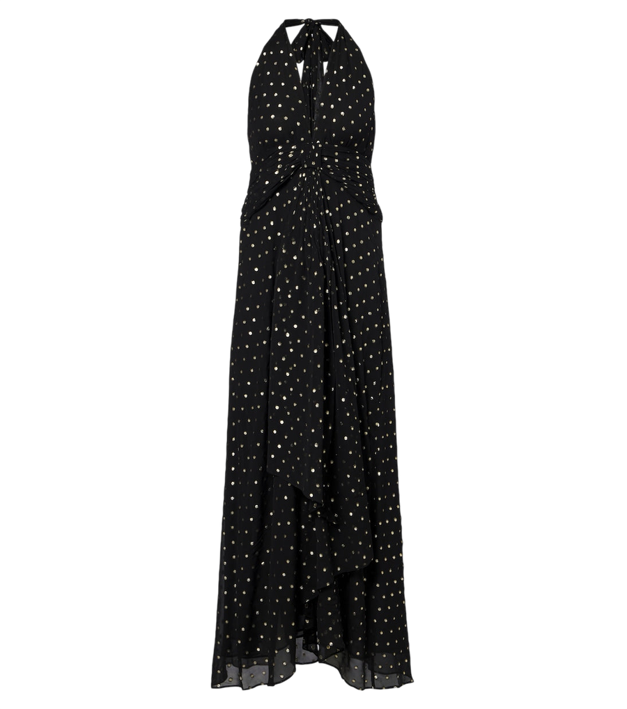 Rixo Alaina polka-dot halterneck maxi dress