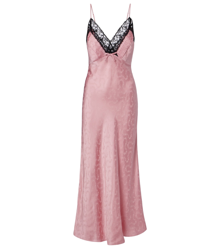 Rixo Alberta floral satin jacquard midi dress