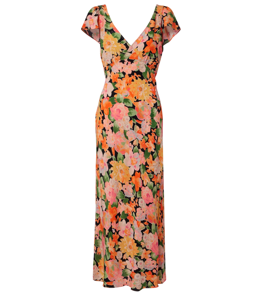 Rixo Cathy floral crêpe midi dress