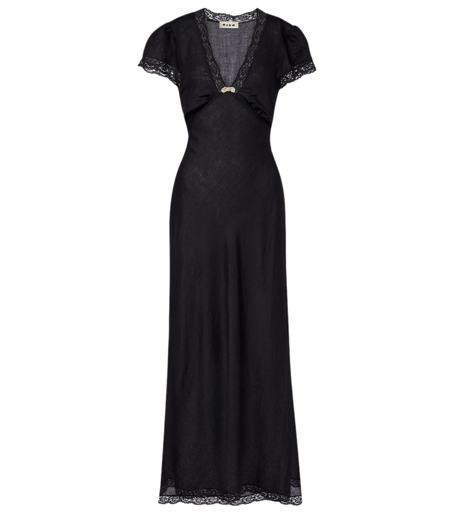 Rixo Clarice lace-trimmed midi dress