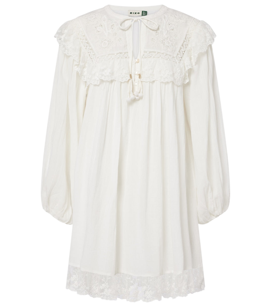 Rixo Inez embroidered cotton minidress
