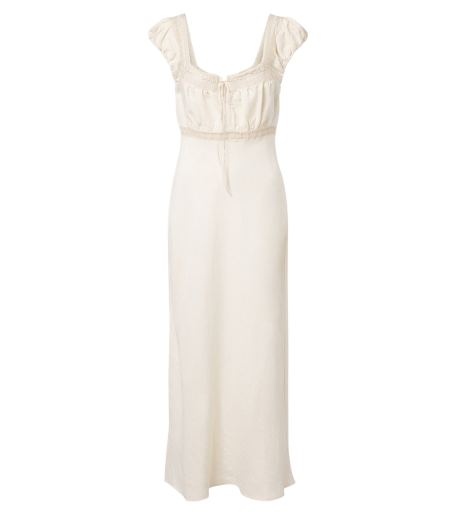 Rixo Maeva lace-trimmed linen-blend maxi dress