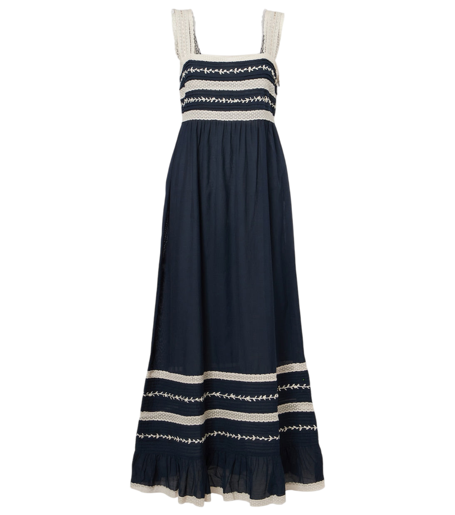Rixo Malie embroidered midi dress