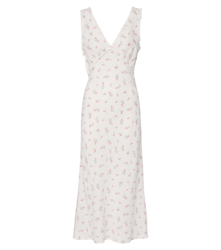 Vestido midi de algodón con estampado floral Sandrine de Rixo
