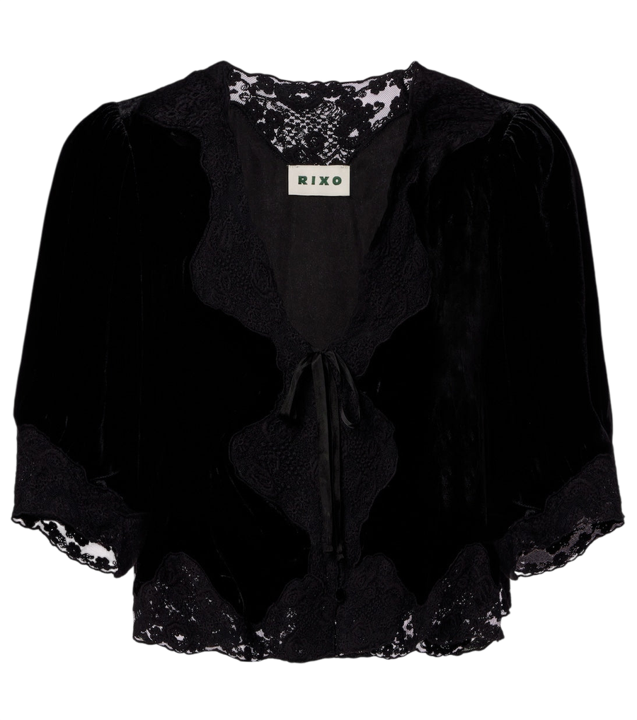 Haut en velours garni de dentelle Ursula de Rixo