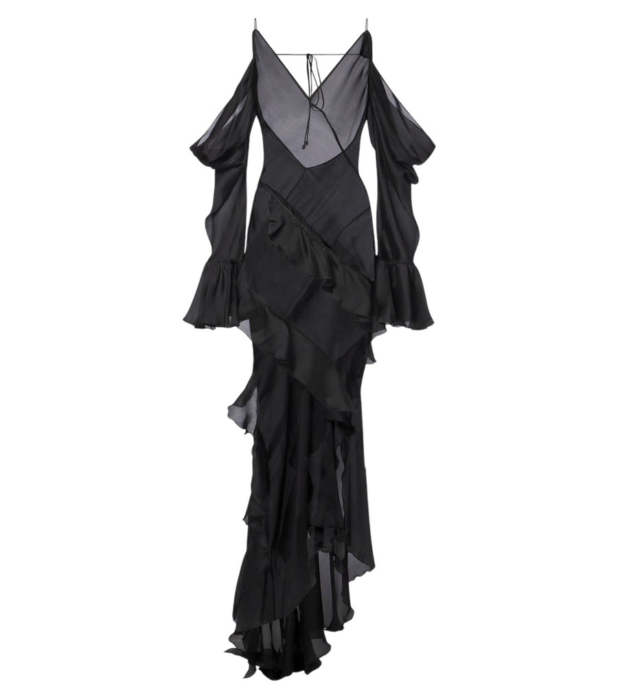 Robe en soie à volants Roberto Cavalli