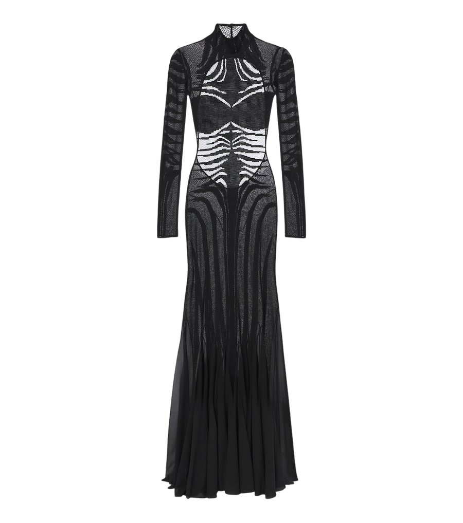 Roberto Cavalli Trompe l'œil silk-blend gown