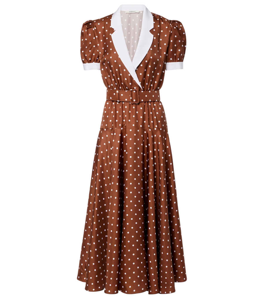 Robe midi Rodarte en sergé de soie à pois et ceinture
